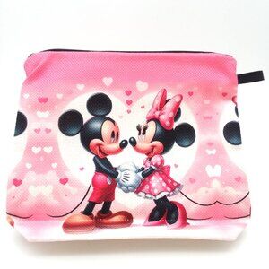 DIsney Mickey Mouse Cosmetic Bag Makeup Minnie Mouse Love Clutch Pouch Travel